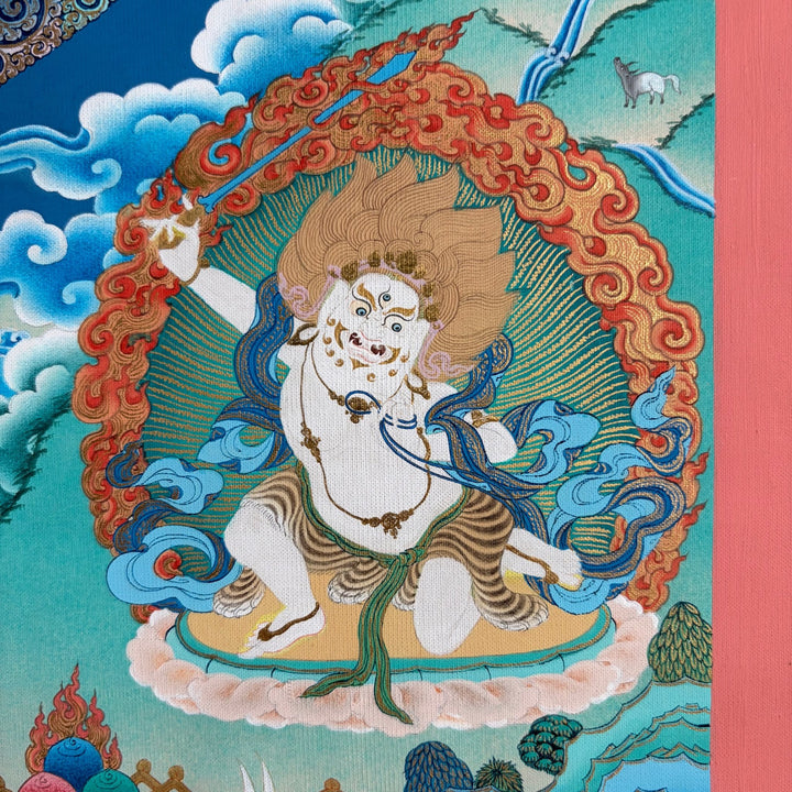 Ältere Thangka - Shakyamuni-Mandala mit Langlebensgottheiten und Gelug-Meistern - Atelier Tibet