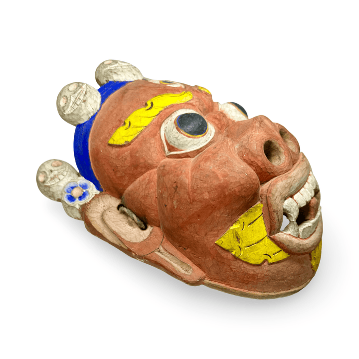 Alte, bemalte Cham - Mahakala - Maske  aus dem Himalaya - Gebiet - Atelier Tibet