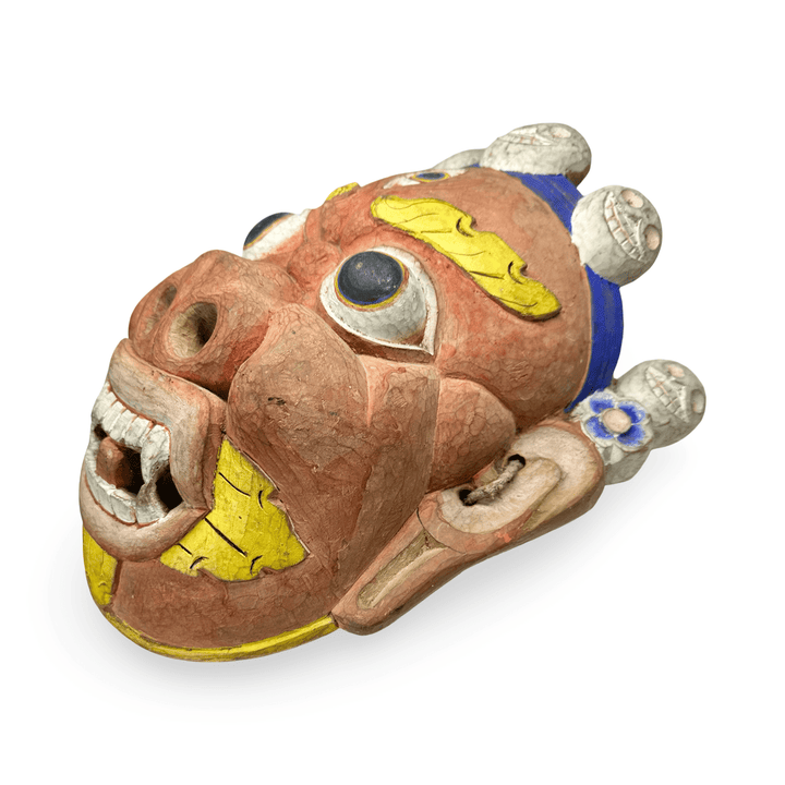 Alte, bemalte Cham - Mahakala - Maske  aus dem Himalaya - Gebiet - Atelier Tibet