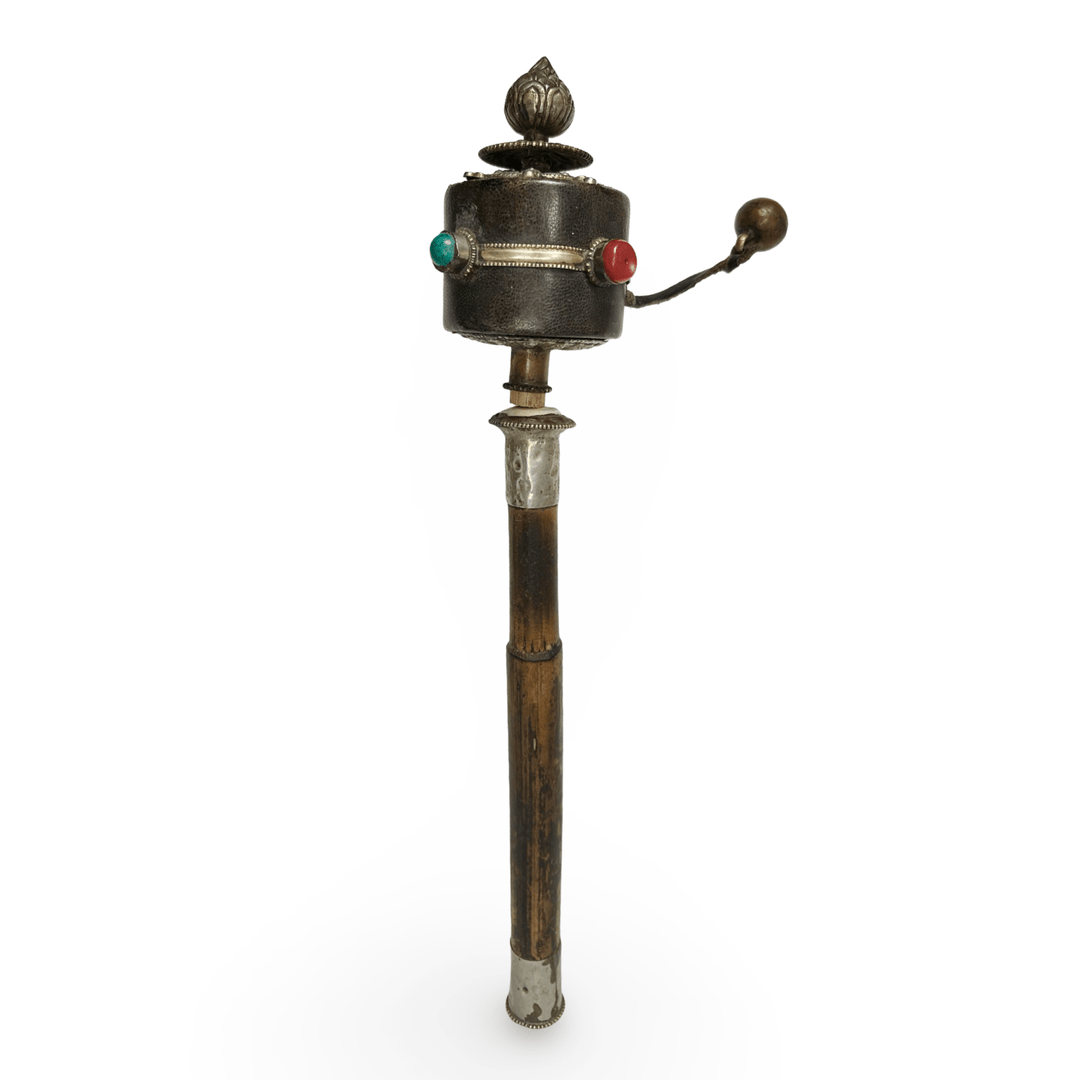 Alte tibetische Hand - Gebetsmühle aus Ladakh - Atelier Tibet