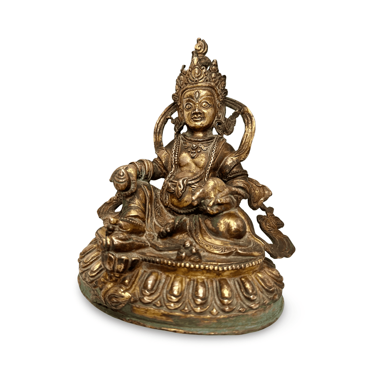 Ältere vergoldete Jambhala Statue - Atelier Tibet