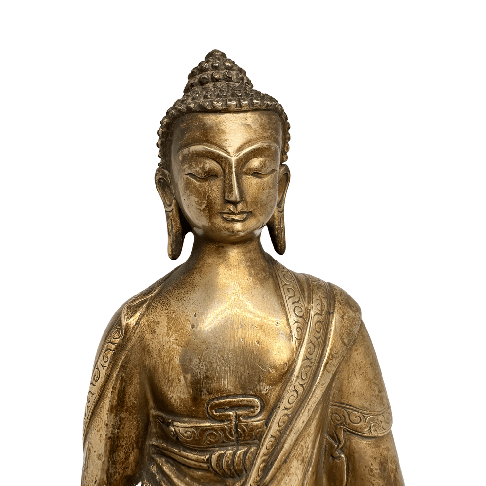 Ältere vergoldete Medizin - Buddha - Statue - Atelier Tibet