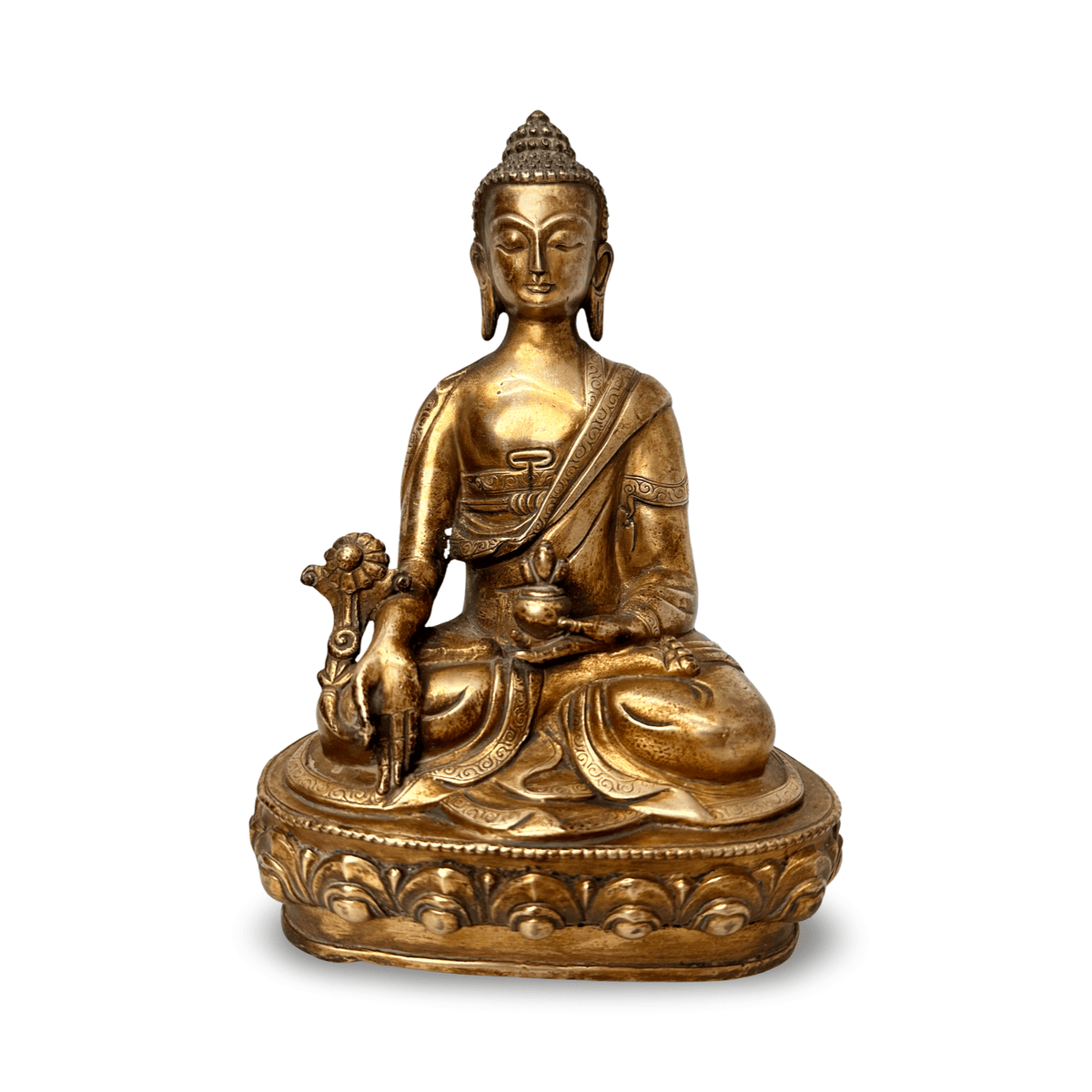 Ältere vergoldete Medizin - Buddha - Statue - Atelier Tibet
