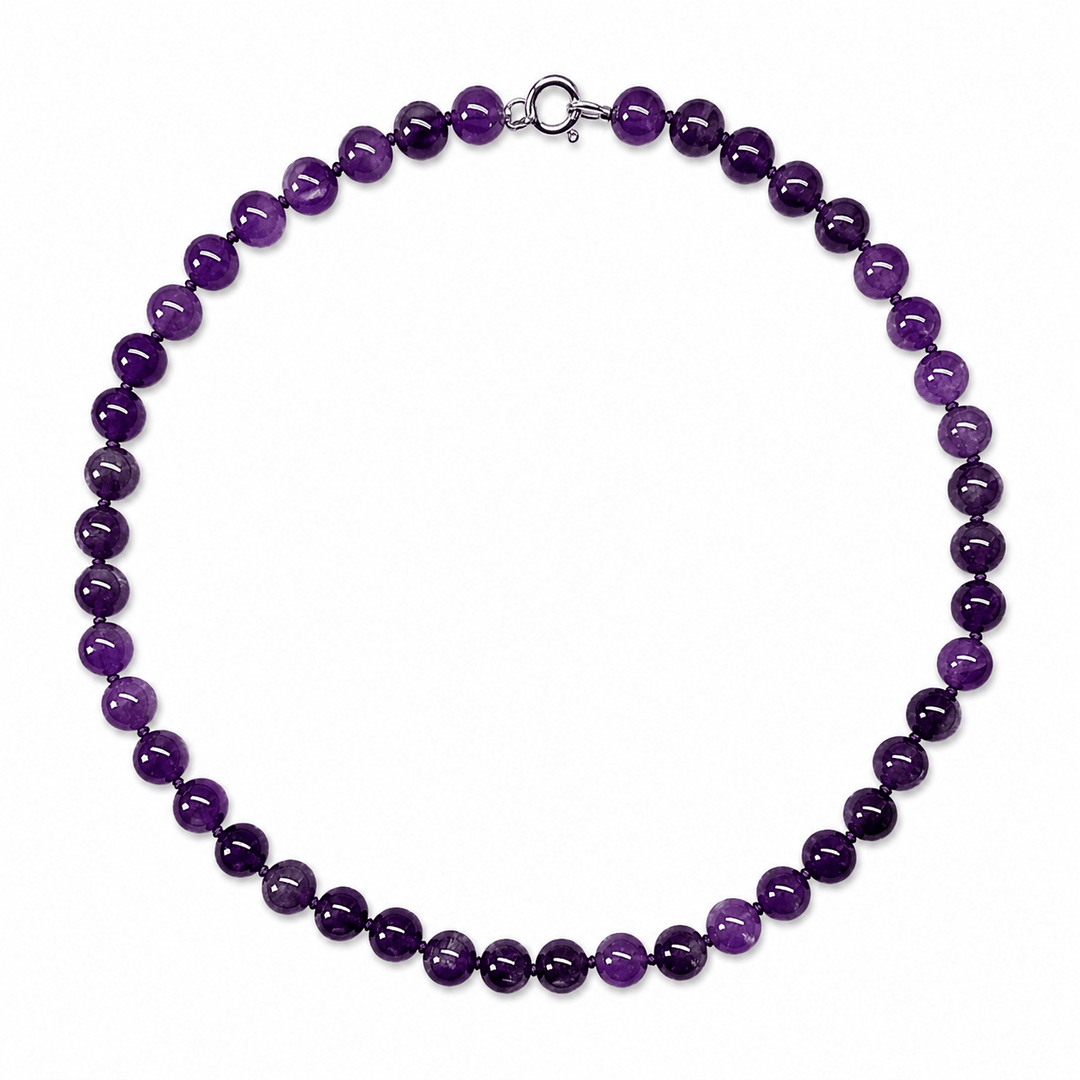 Amethyst-Kette mit Knoten - Atelier Tibet