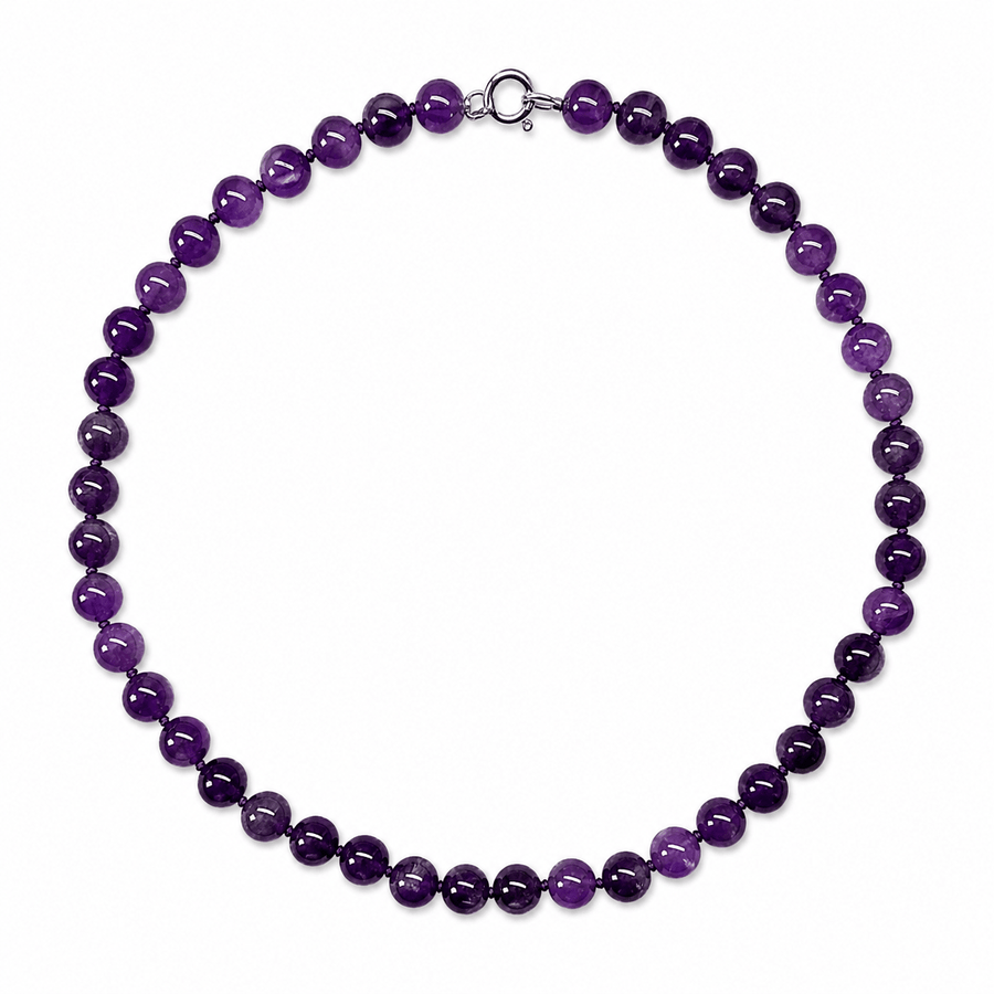 Amethyst-Kette mit Knoten - Atelier Tibet