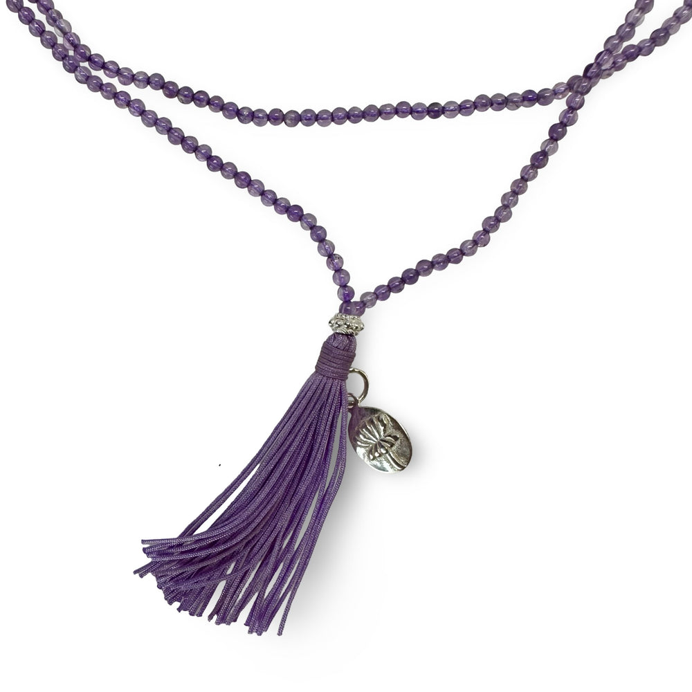 Amethyst - Kette mit Silber - Lotus - Atelier Tibet