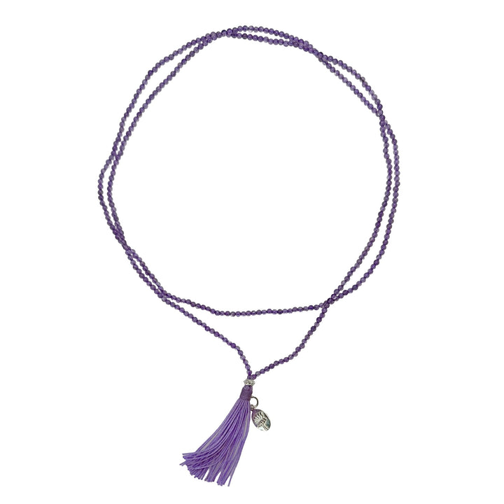 Amethyst - Kette mit Silber - Lotus - Atelier Tibet