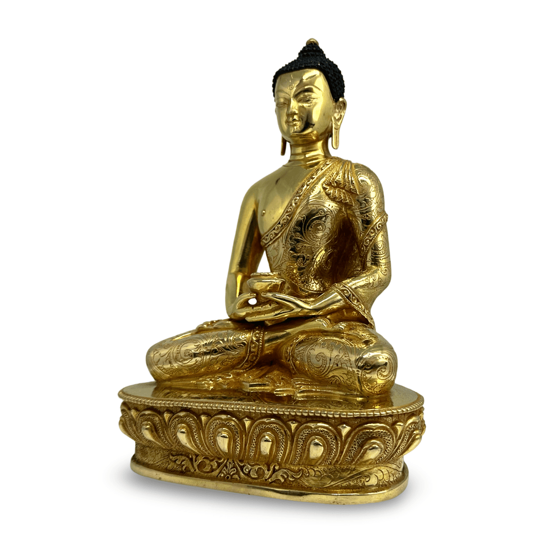 Amitabha Buddha Statue aus Bronze, feuervergoldet - Atelier Tibet