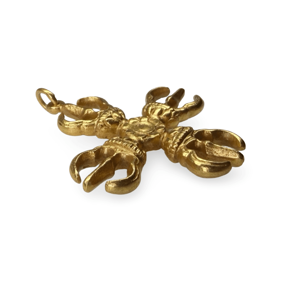 Anhänger Vishvavajra (Doppelvajra) - Kupfer vergoldet, 45 mm - Atelier Tibet
