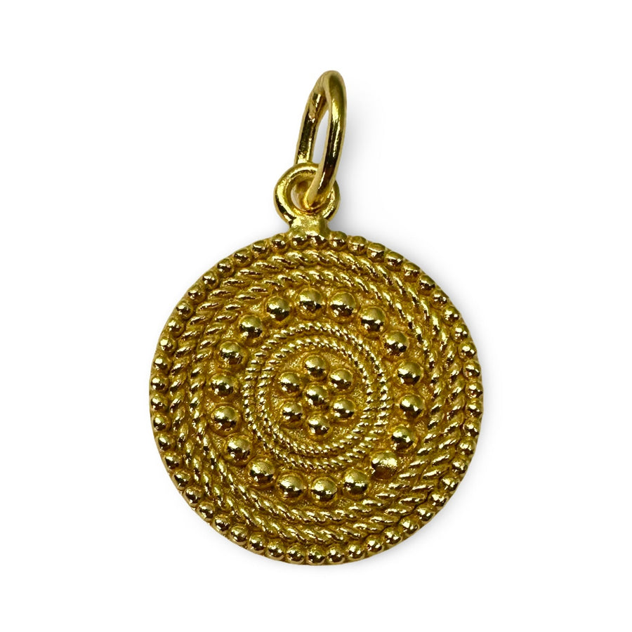 Anhänger aus vergoldetem Silber mit feinem Kugelornament - Atelier Tibet