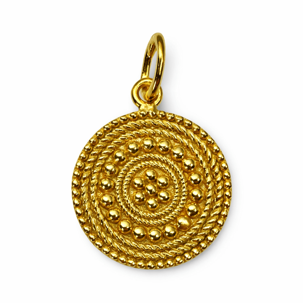 Anhänger aus vergoldetem Silber mit feinem Kugelornament - Atelier Tibet