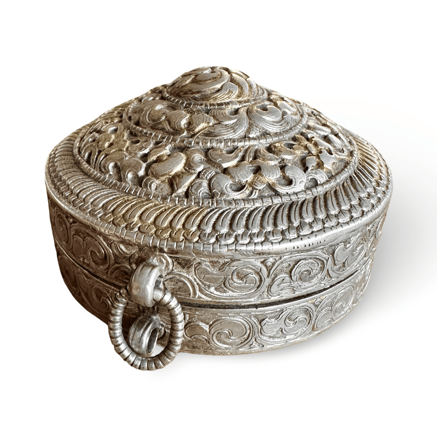 Antike Silber - Betel - Dose aus Bhutan - Atelier Tibet