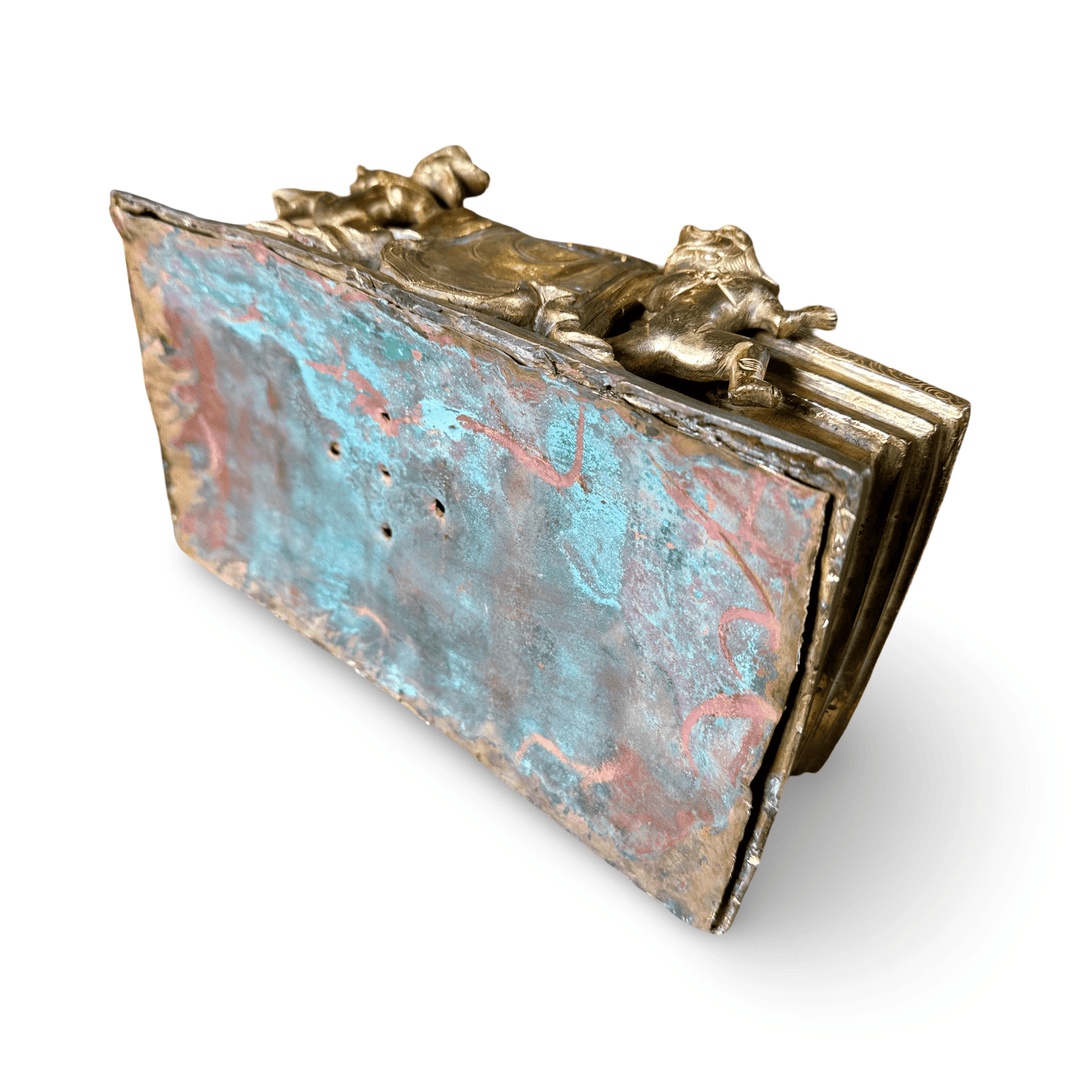 Antike vergoldete Shakyamuni Buddha Statue mit aufwändiger Aureole - Atelier Tibet