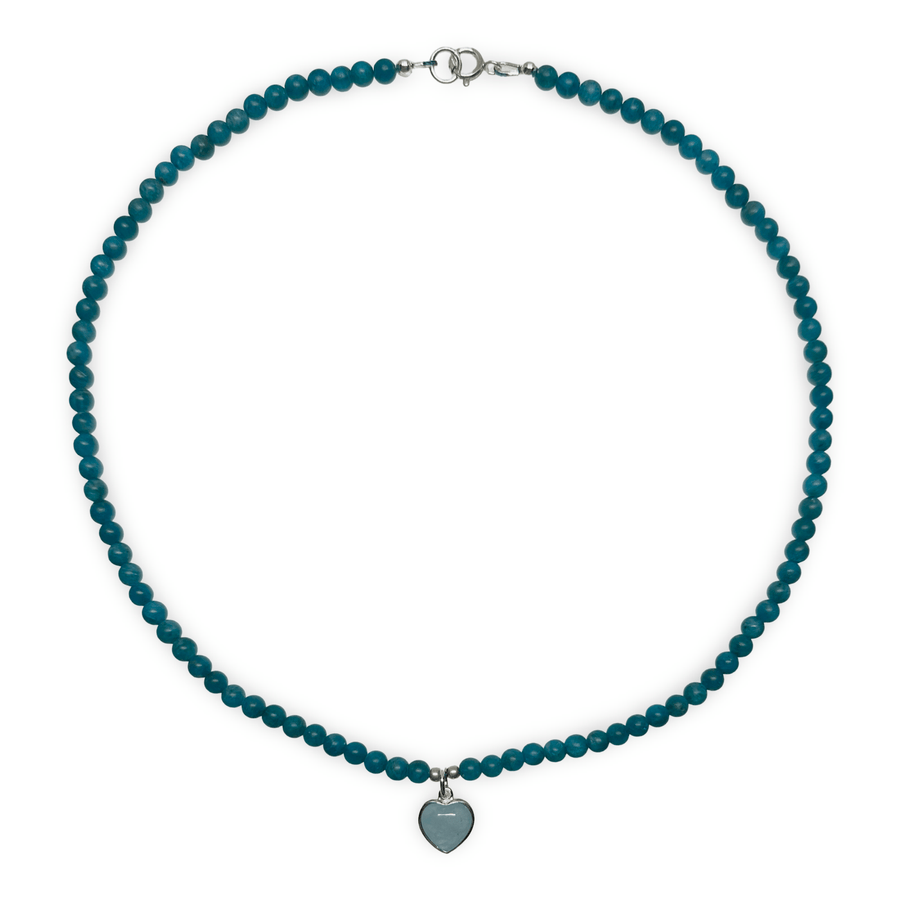 Apatit - Kette mit Amazonit - Herz - Atelier Tibet
