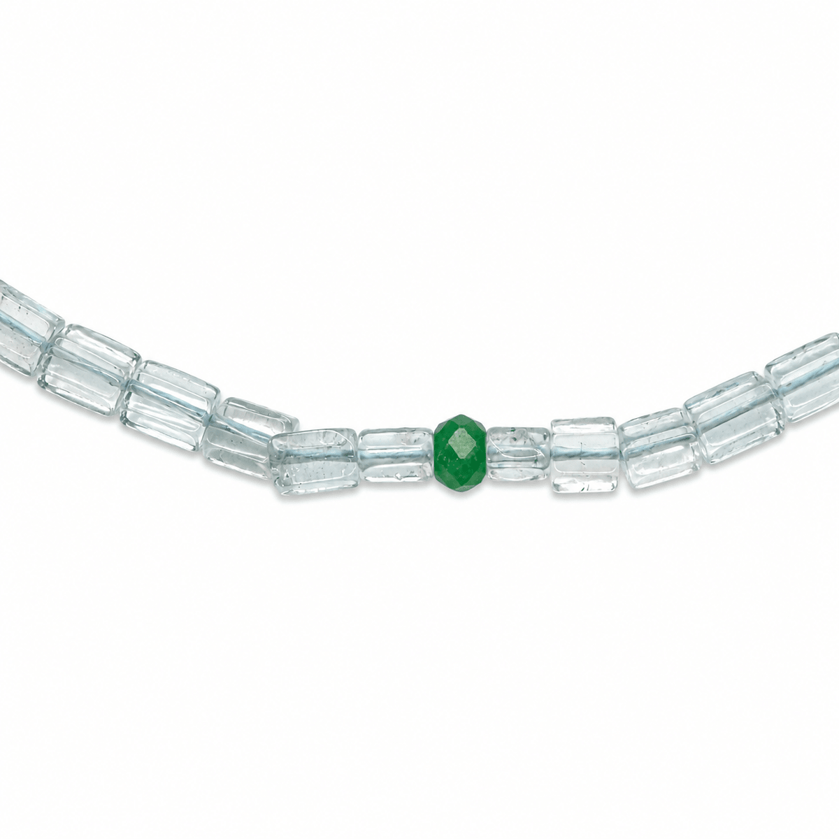 Aquamarin-Kette mit Chrysopras und Peridot - Atelier Tibet