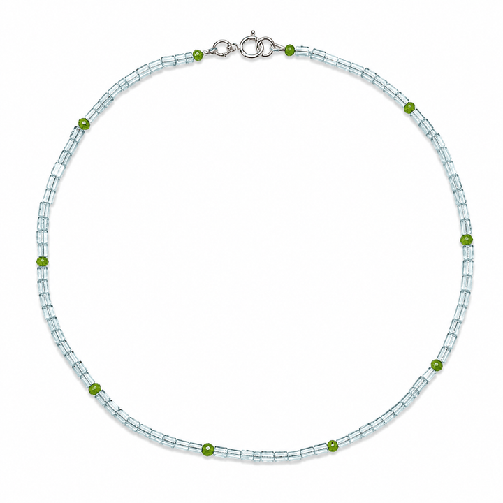 Aquamarin-Kette mit Peridot - Atelier Tibet
