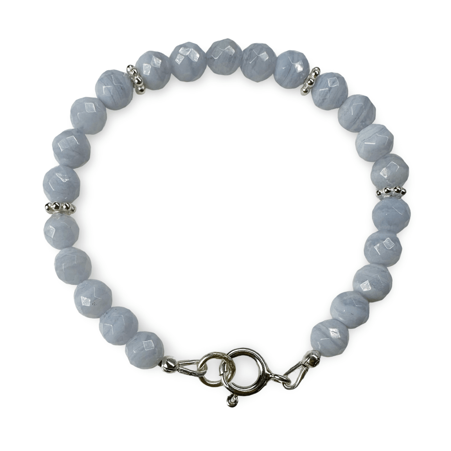 Armband aus Chalcedon und Silber - Atelier Tibet