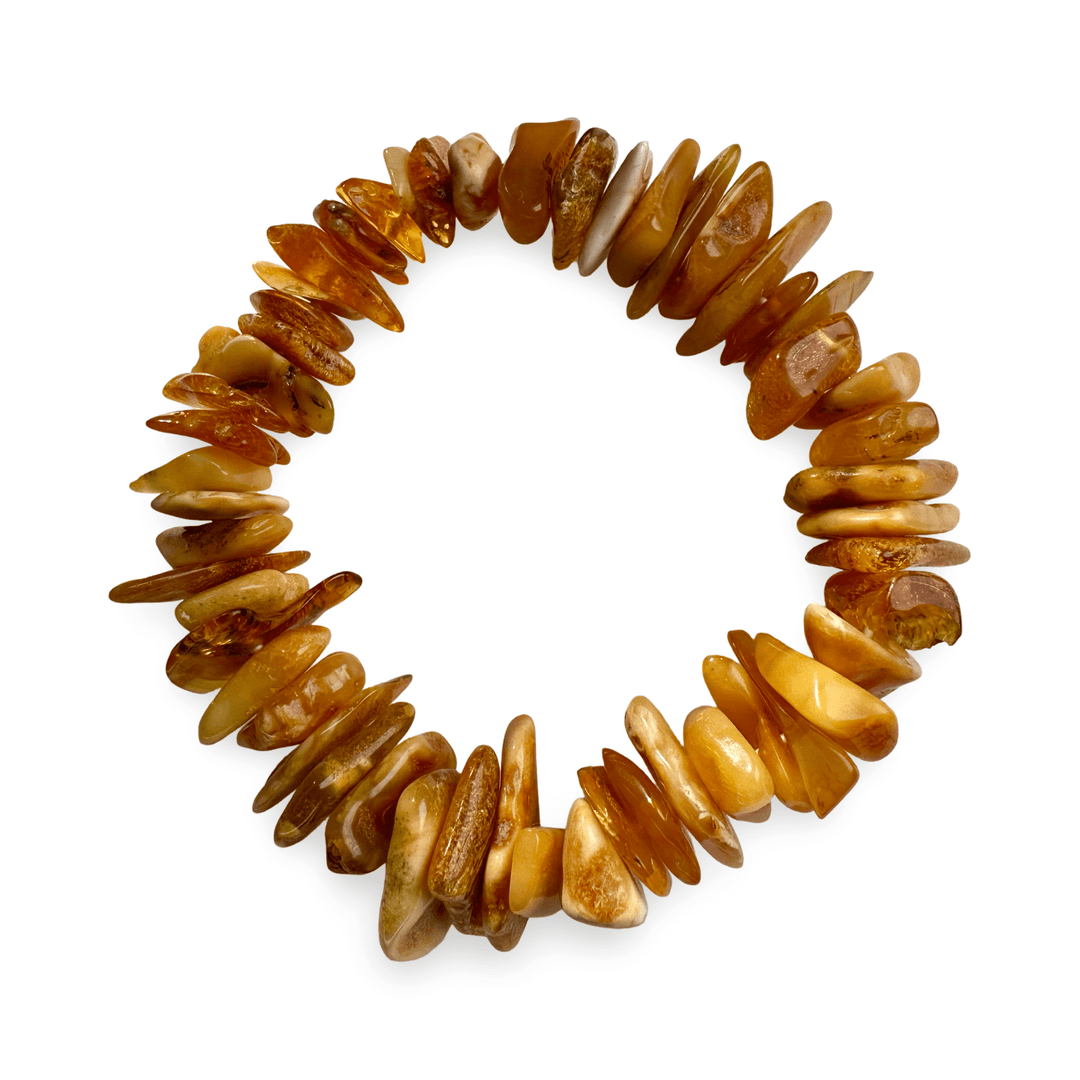 Armband aus naturbelassenem, poliertem Bernstein - Atelier Tibet