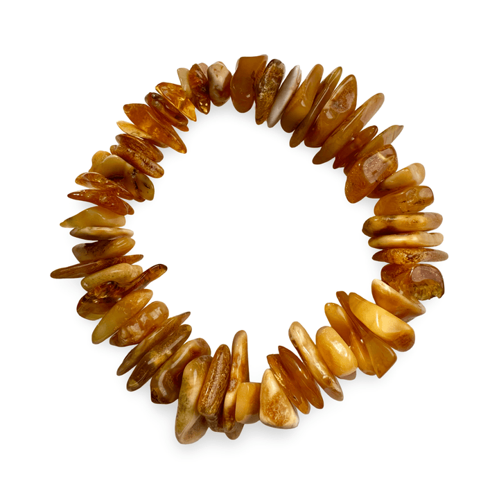 Armband aus naturbelassenem, poliertem Bernstein - Atelier Tibet