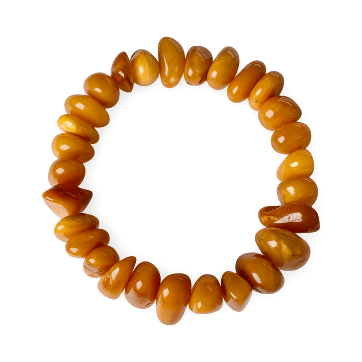 Armband aus polierten Bernsteinen - Atelier Tibet