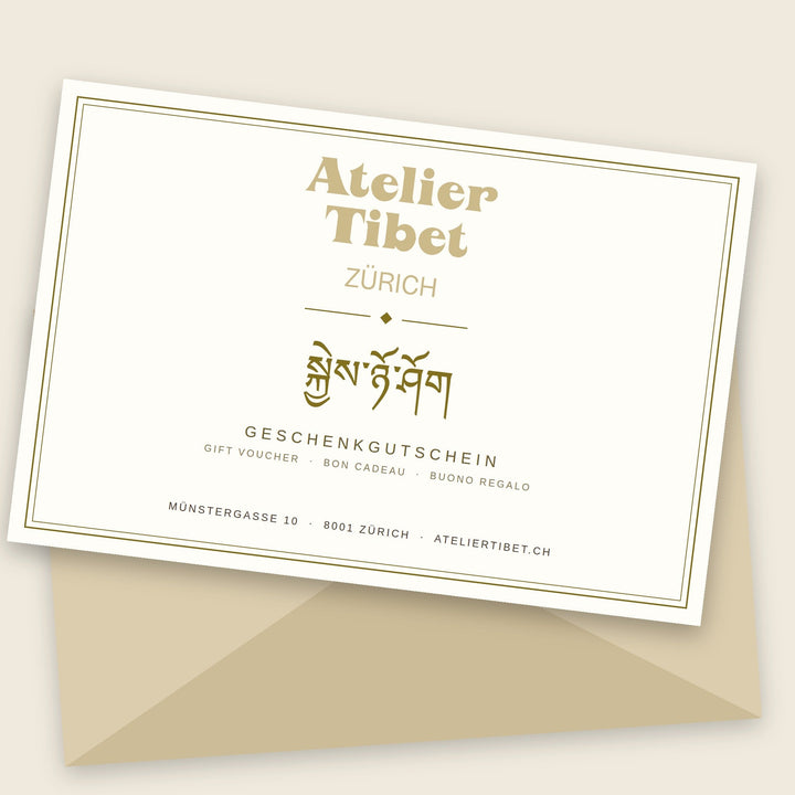 Buono regalo Atelier Tibet stampato in una busta