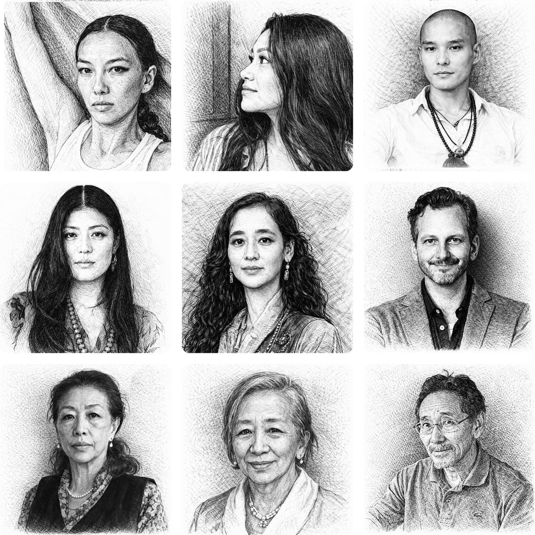 Das Team von Atelier Tibet: Yeshe, Saruta, Paelden, Kelsang, Chueky, Tobias, Tenzin, Dolkar und Kalsang