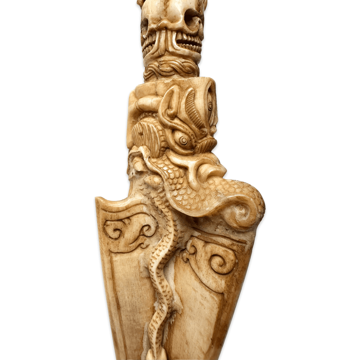 Aussergewöhnlicher Phurpa Ritual Dolch aus Yak - Knochen - Atelier Tibet