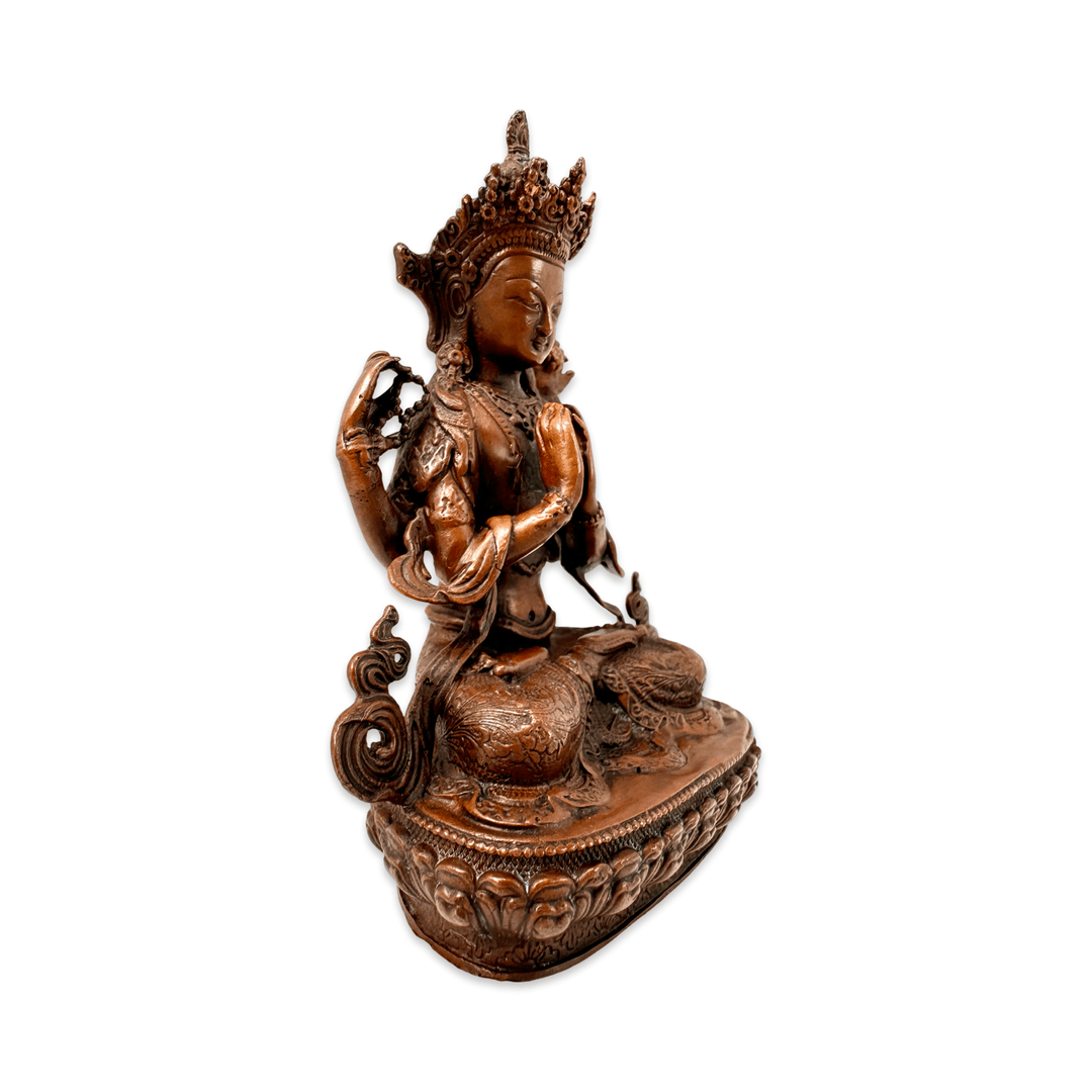 Avalokiteshvara Klein - Statue aus Kupfer - Atelier Tibet