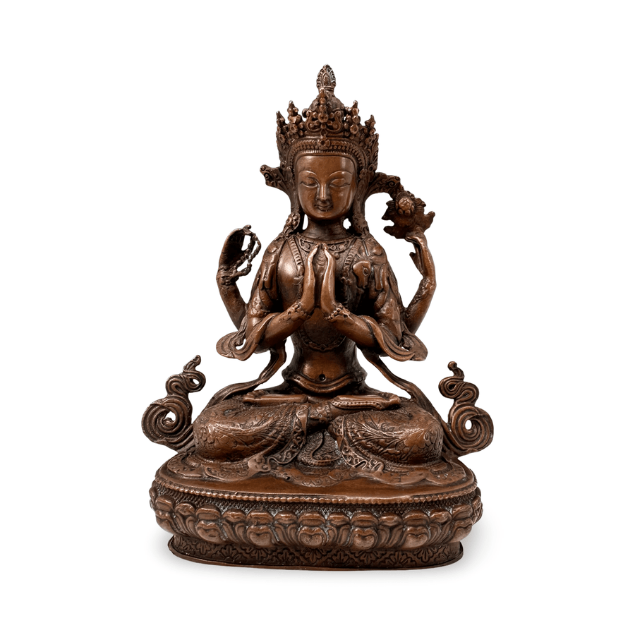 Avalokiteshvara Klein - Statue aus Kupfer - Atelier Tibet