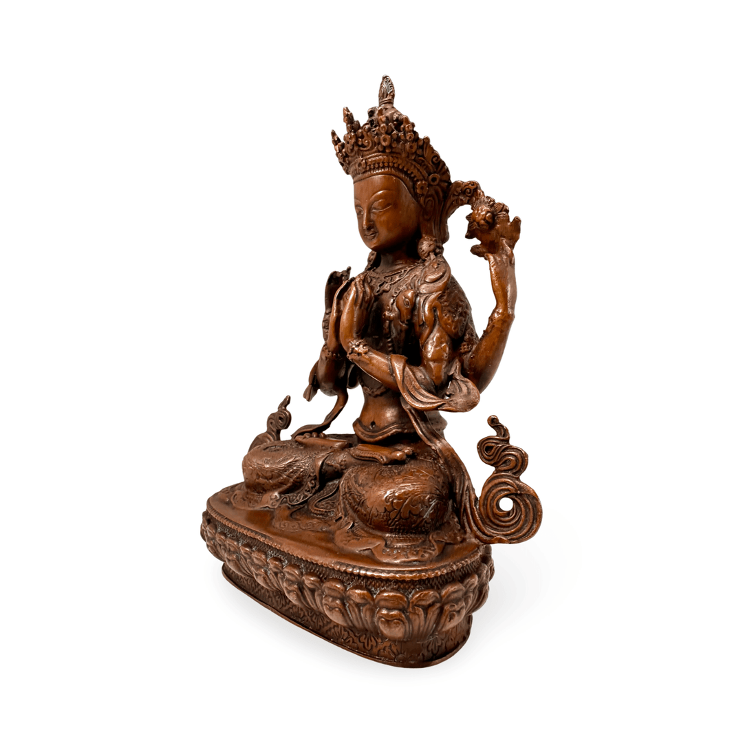 Avalokiteshvara Klein - Statue aus Kupfer - Atelier Tibet
