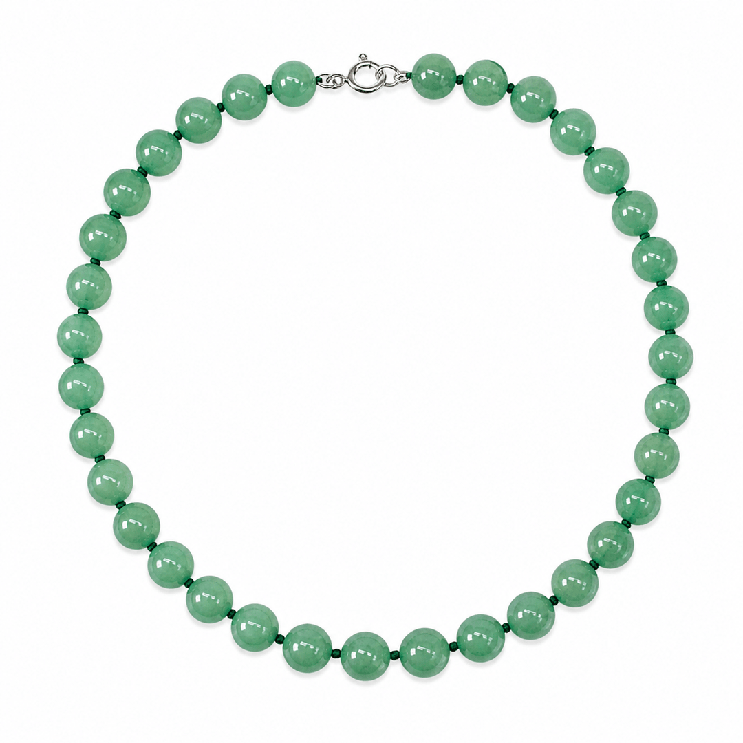 Aventurin - Kette – jadegrün, handgeknüpft - Atelier Tibet