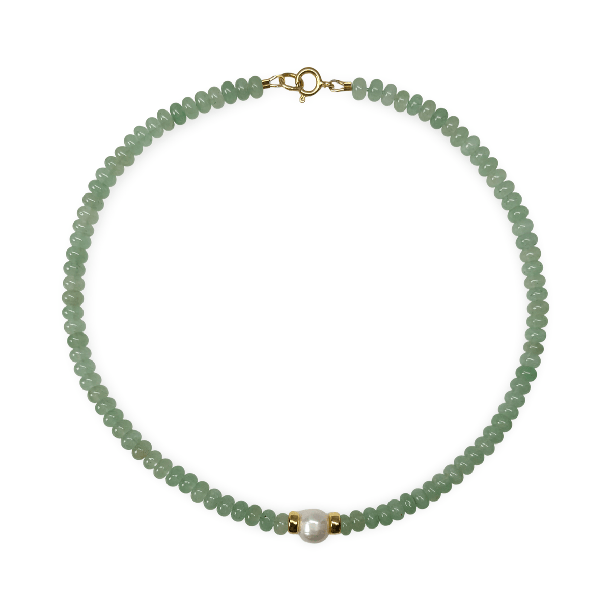Aventurin-Kette mit Süsswasserperle - Atelier Tibet