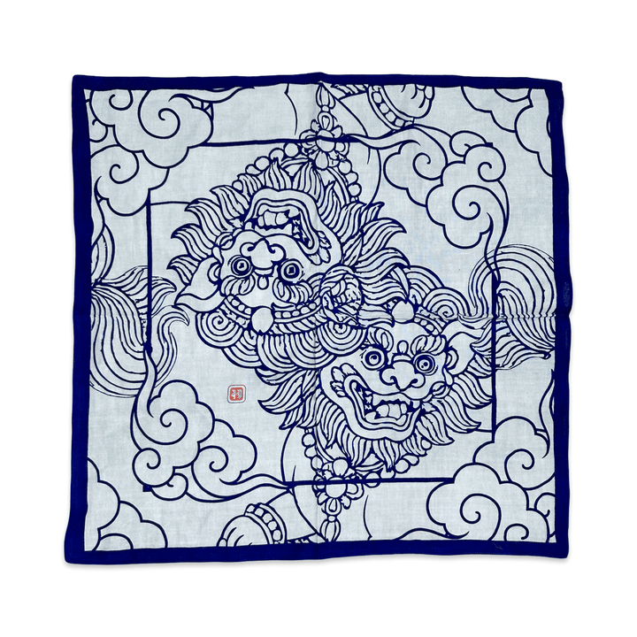 Bandana - blauer Schneelöwe · Studio Losel - Atelier Tibet
