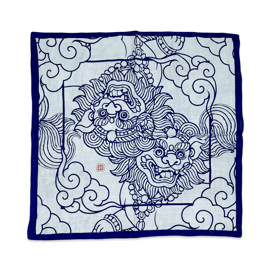 Bandana - blauer Schneelöwe · Studio Losel - Atelier Tibet