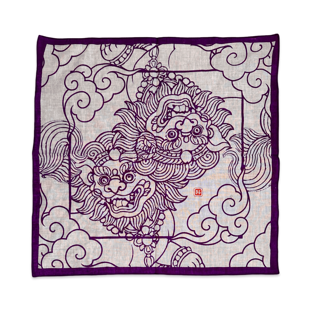 Bandana - lila Schneelöwe · Studio Losel - Atelier Tibet