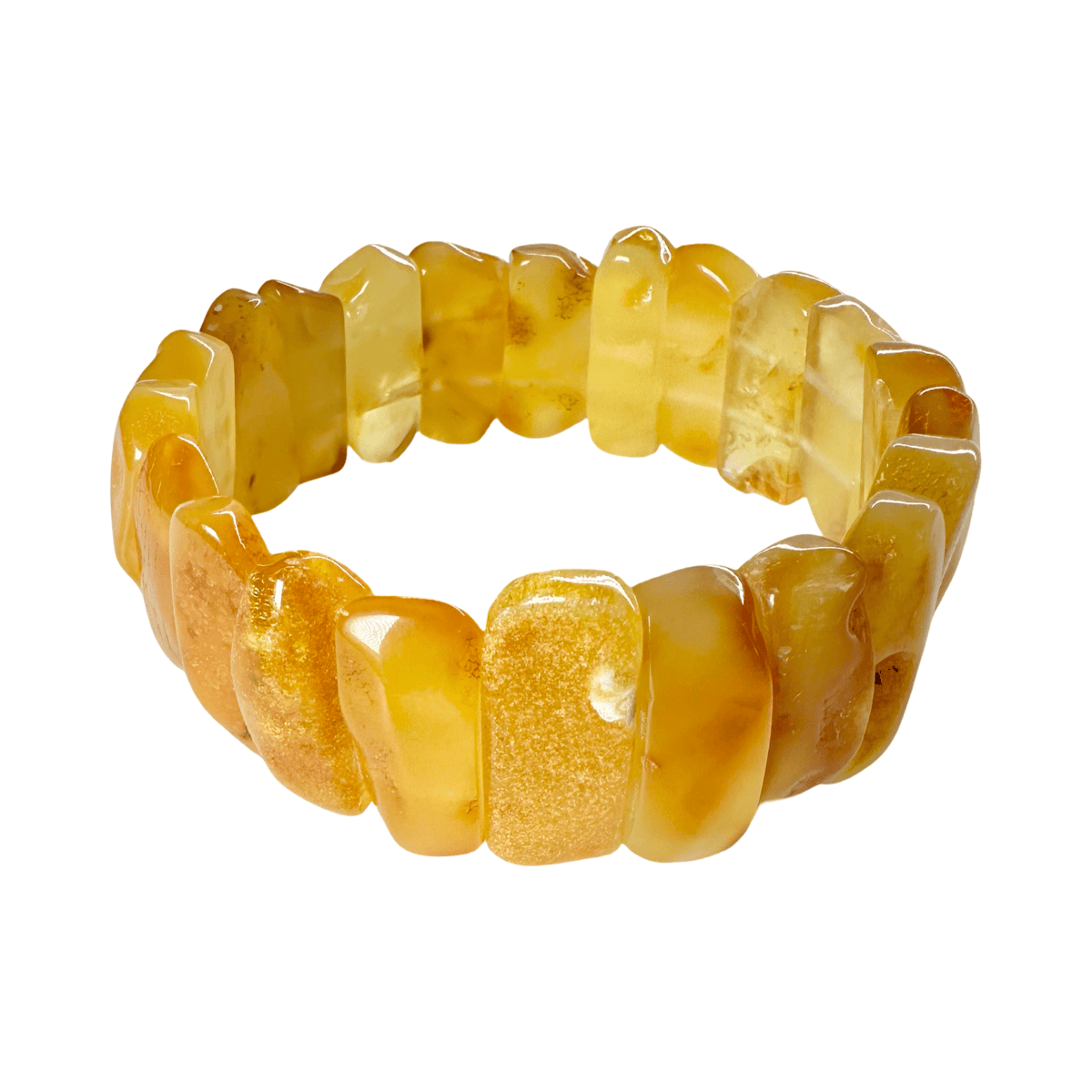 Bernstein - Armband aus karamellfarbenem Naturbernstein - Atelier Tibet