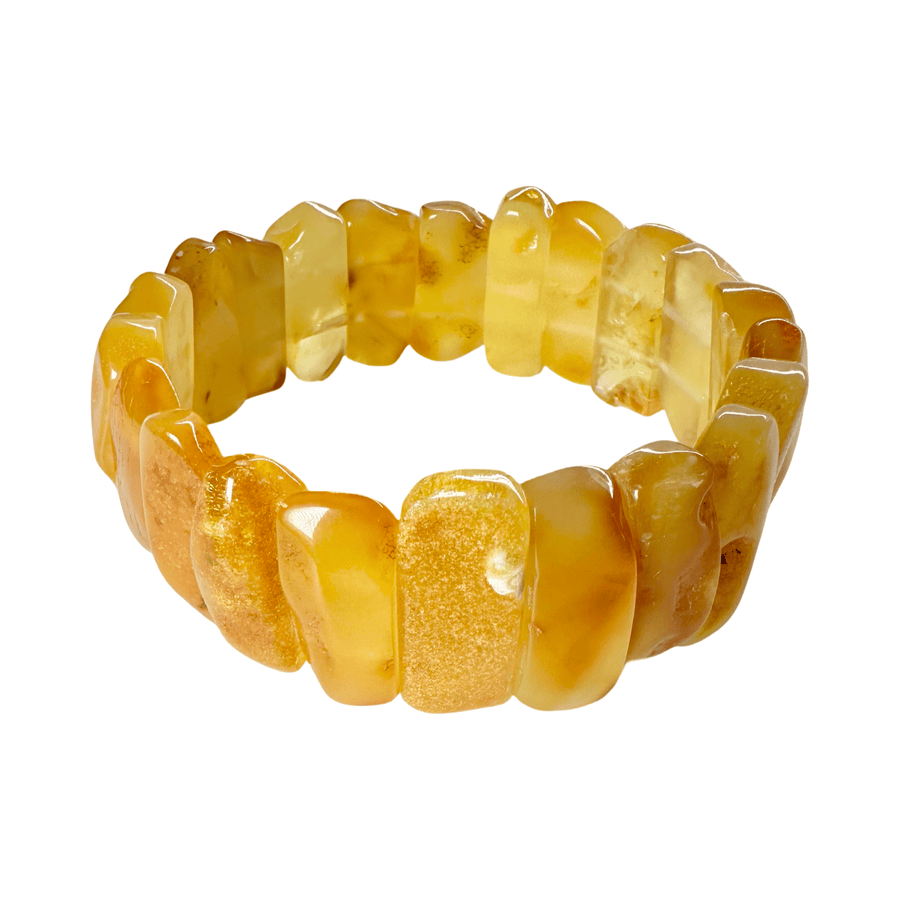 Bernstein - Armband aus karamellfarbenem Naturbernstein - Atelier Tibet