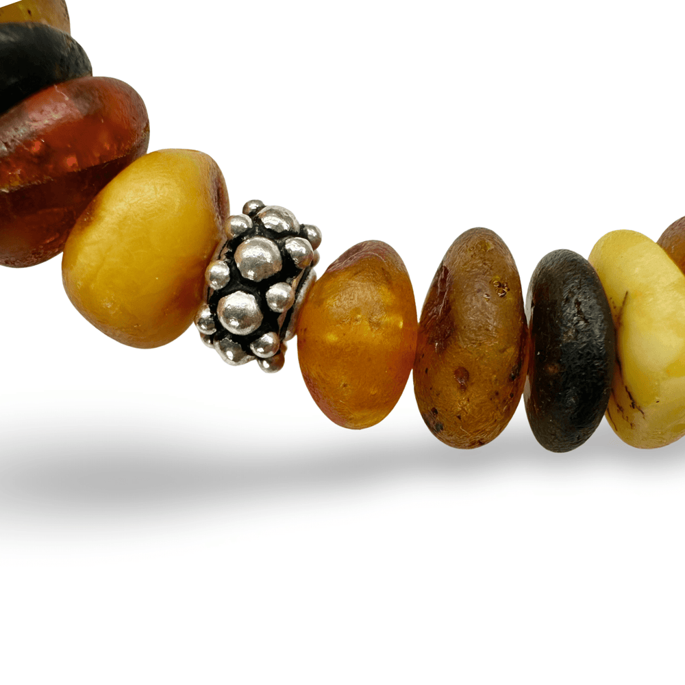 Bernstein Armband mit Silberperlen - Atelier Tibet