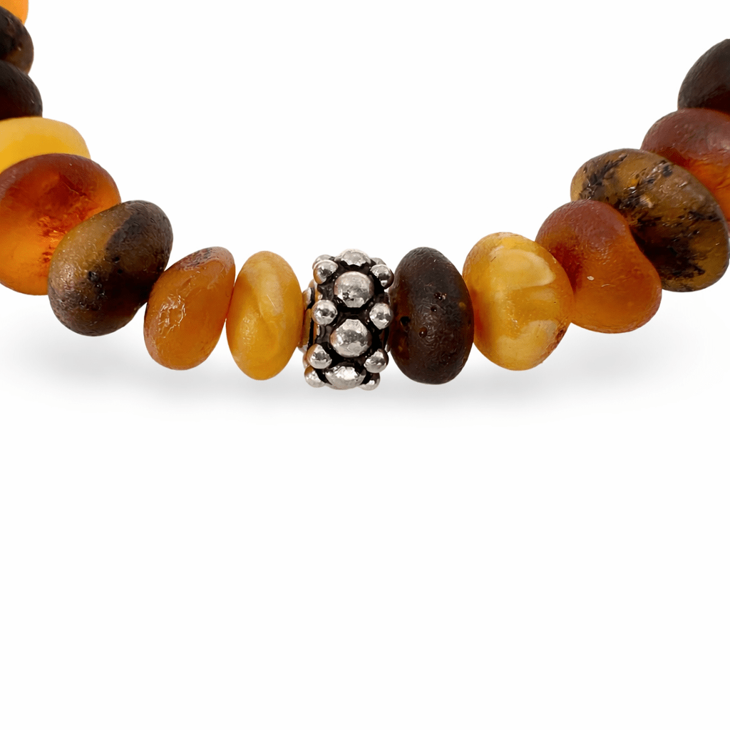 Bernstein Armband mit Silberperlen - Atelier Tibet