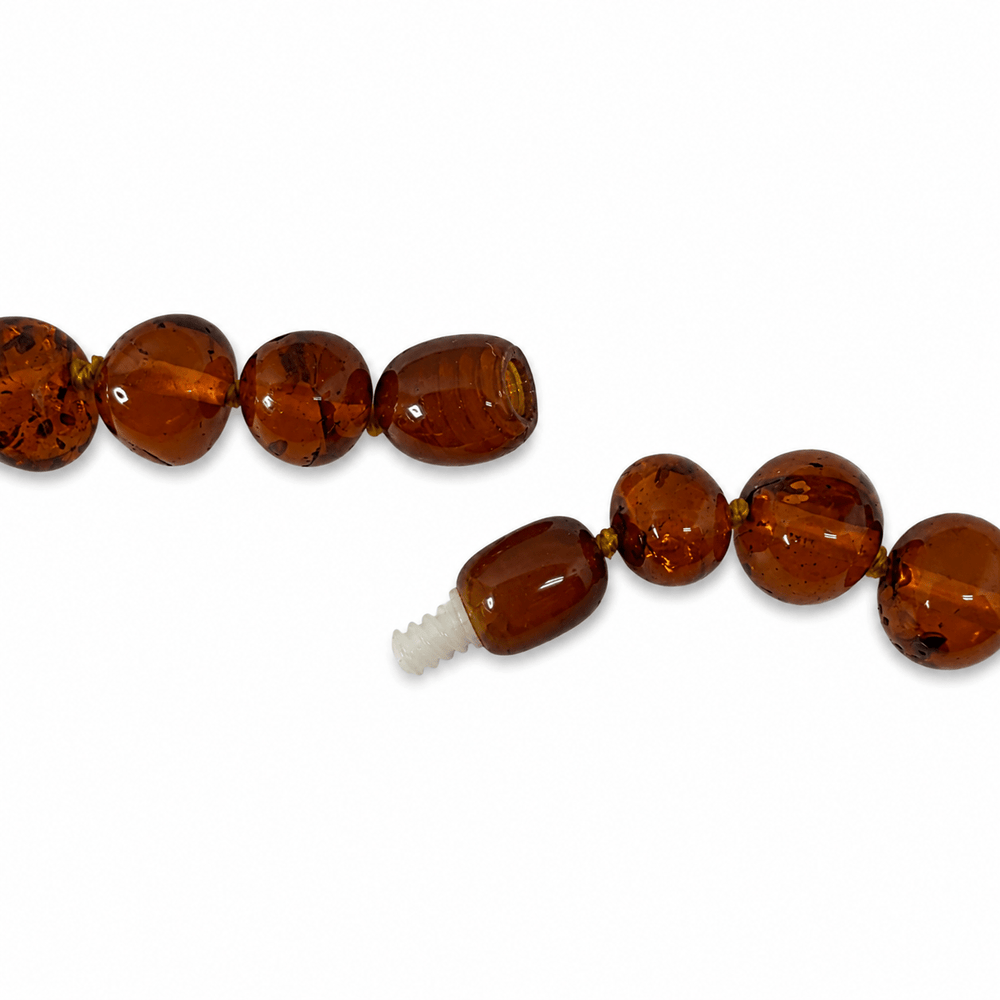 Bernstein-Kette cognacfarben - Atelier Tibet