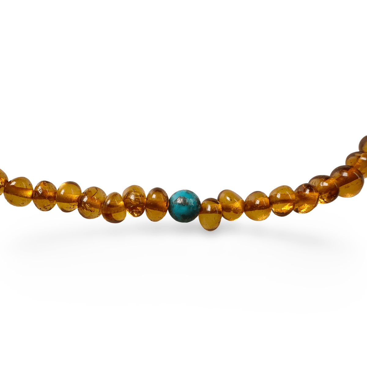 Bernsteinkette mit Türkis - Perlen - Atelier Tibet