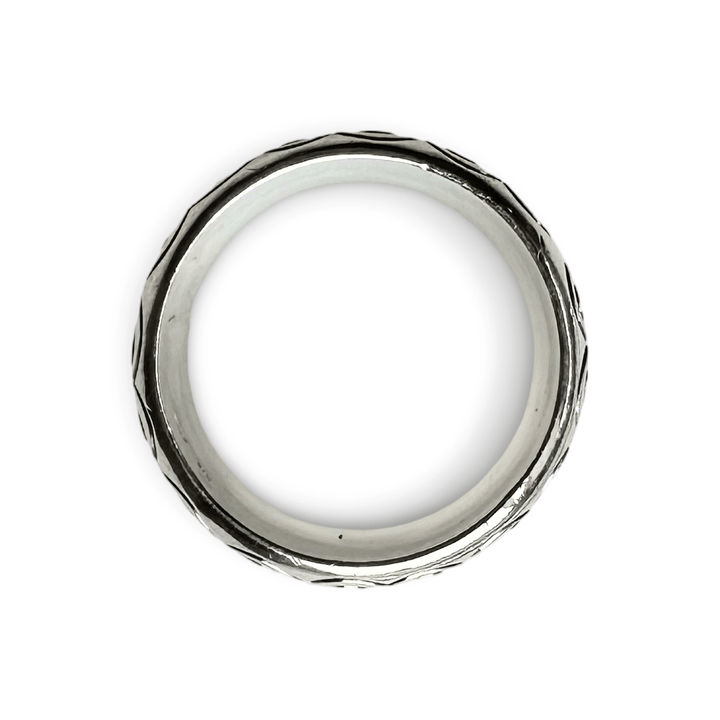 Breiter Silberring mit Tibetischem Blättermotiv - Atelier Tibet