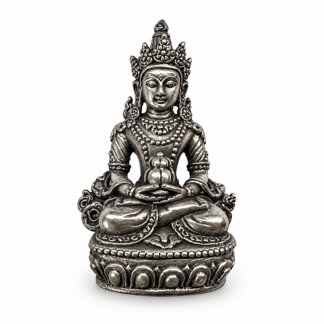 Buddha Amitayus Miniatur-Statue - Messing (4.5 cm) - Atelier Tibet