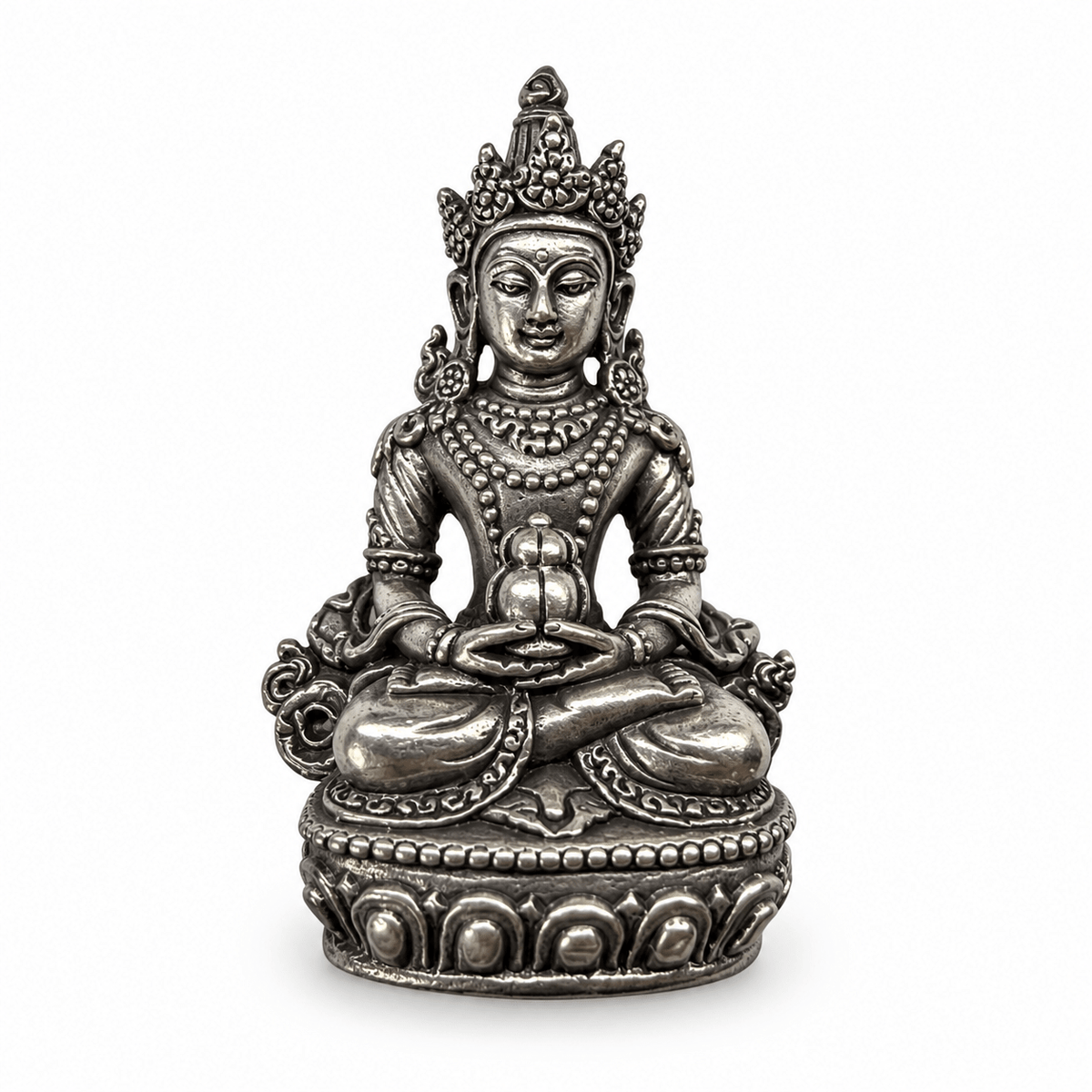 Buddha Amitayus Miniatur-Statue - Messing (4.5 cm) - Atelier Tibet