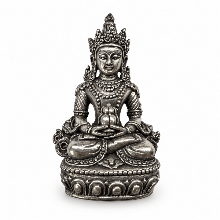 Buddha Amitayus Miniatur-Statue - Messing (4.5 cm) - Atelier Tibet