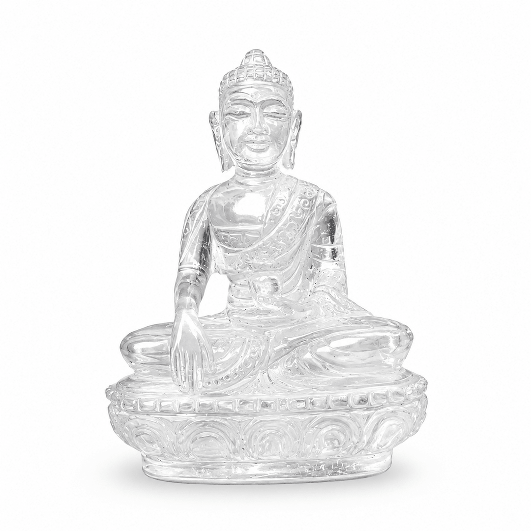 Buddha aus Bergkristall - handgeschnitzt, Nepal - Atelier Tibet