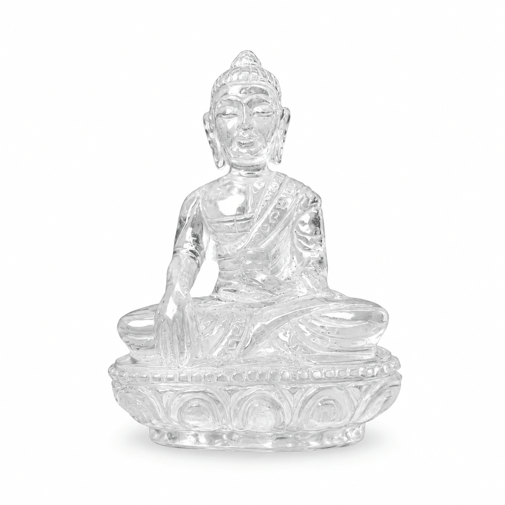 Buddha aus Bergkristall - handgeschnitzt, Nepal - Atelier Tibet