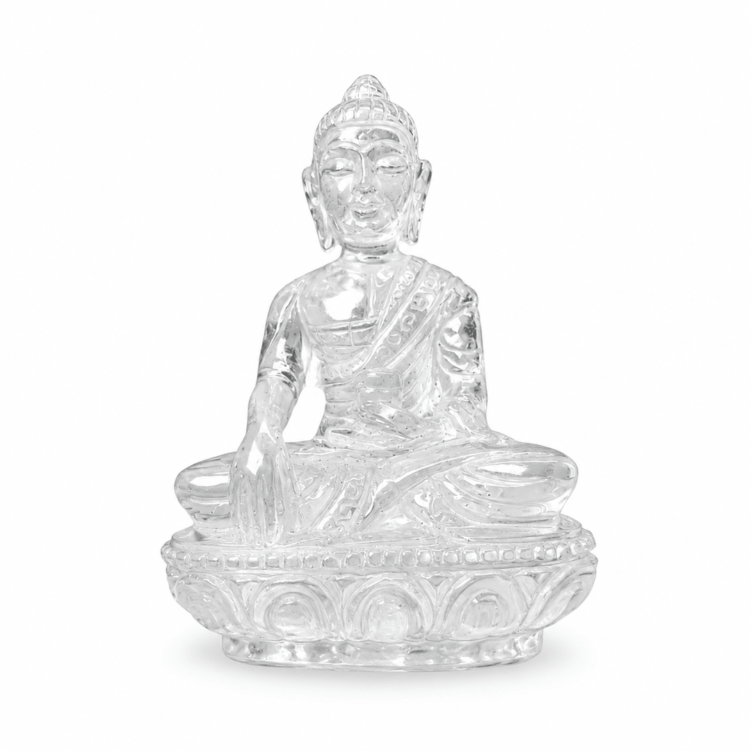 Buddha aus Bergkristall - handgeschnitzt, Nepal - Atelier Tibet