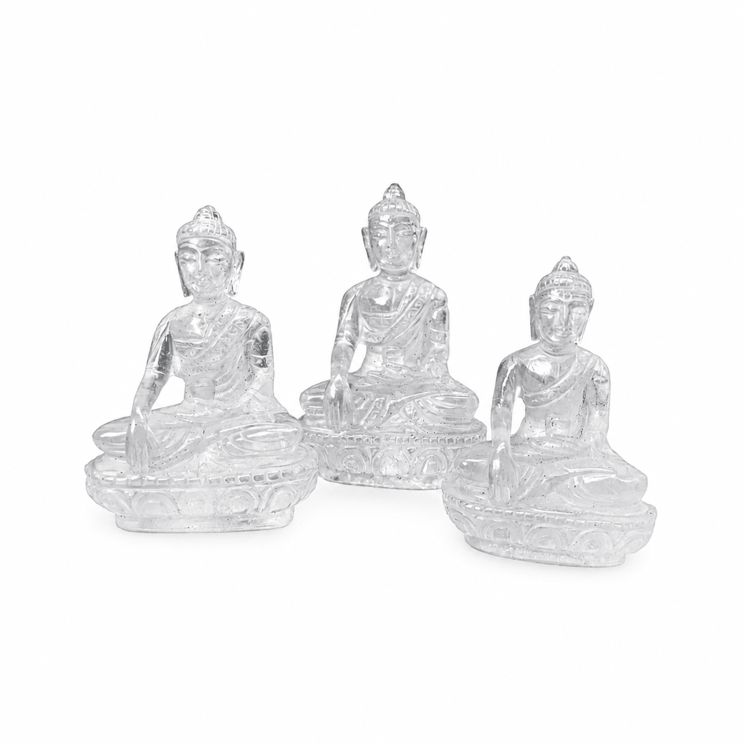 Buddha aus Bergkristall - handgeschnitzt, Nepal - Atelier Tibet