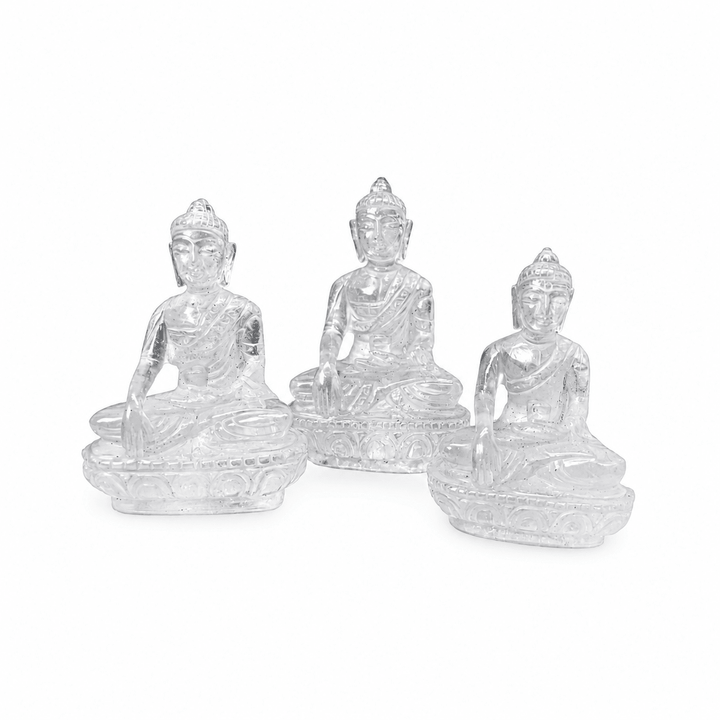 Buddha aus Bergkristall - handgeschnitzt, Nepal - Atelier Tibet